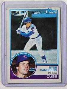 lot 222 image: Ryne Sandberg Rookie 1983 Topps No. 83