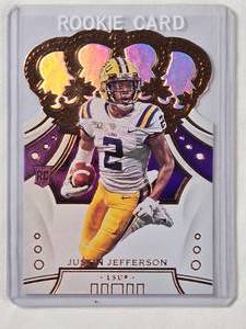 lot 244 image: Justin Jefferson Rookie 2020 Panini Chronicles Bronze Die Cut Foil No. 35
