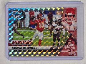 lot 250 image: Patrick Mahomes II 2021 Panini Mosaic Prizm Montage No. MON-7