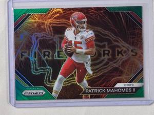 lot 251 image: Patrick Mahomes II 2023 Panini Green Prizm Fireworks No. F-2