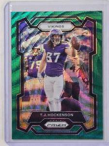lot 252 image: T.J. Hockenson 2023 Panini Green Prizm SP No. 198