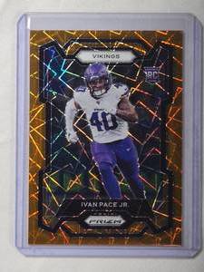 lot 253 image: Ivan Pace Jr. Rookie 2023 Panini Prizm Orange Laser No. 366