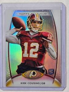 lot 254 image: Kirk Cousins Rookie 2012 Topps Platinum Refractor No. 104