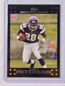 lot 255 image: Adrian Peterson Rookie 2007 Topps No. 301