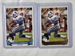 lot 269 image: Lot of 2 Barry Sanders 1993 Topps No. 190, One is Gold and One is the Base Version