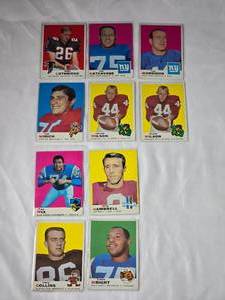 lot 281 image: Lot of 10 Vintage 1969 Topps Football Cards