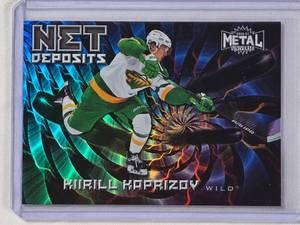 lot 289 image: Kirill Kaprizov Rookie Foil Insert 2020-21 Upper Deck Metal Universe Net Deposits No. ND-1