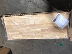 Husky 56 in. Solid Wood Work Surface for Heavy Duty Welded Steel Garage Storage System Customer Returns See Pictures