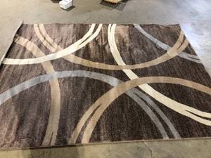 WRG Modern Abstract Circles Design Brown 6 ft. 6 in. x 9 ft. Area Rug Customer Returns See Pictures