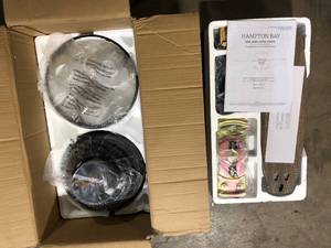 Hampton Bay Stoneridge 52 in. IndoorOutdoor LED Bronze Hugger Ceiling Fan with Light Kit and 5 Reversible Blades  Customer Returns See Pictures