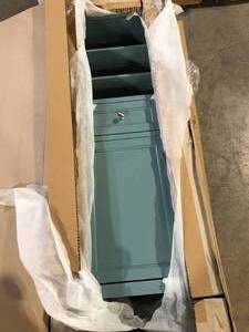 Home Decorators Collection Beverly 20 in. W x 16 in. D x 62 in. H Blue Freestanding Linen Cabinet  Customer Returns See Pictures