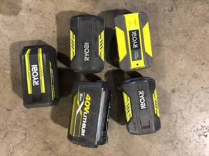 Lot of Assorted Ryobi Batteries Various Sizes and Conditions  Customer Returns See Pictures