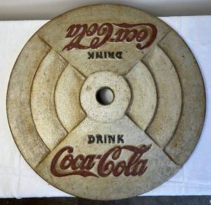 lot 3 image: Coca-Cola Cast Iron Umbrella Stand Base