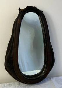 lot 27 image: Vintage Horse Leather Collar Hanging Mirror