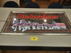 lot 74 image: Budweiser Clydesdale Mirror, 51x27...
