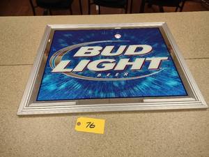 lot 76 image: Bud Light Mirror, 33x27...