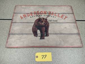 lot 77 image: Anderson Valley Wood Sign, 24x18...