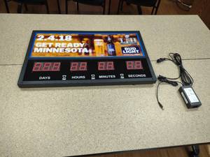 lot 79 image: Superbowl 53 Count Down Clock29x18,...