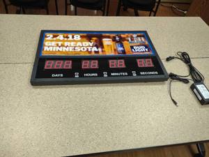 lot 80 image: Superbowl 53 Count Down Clock29x18,...