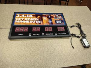 lot 85 image: Superbowl 53 Count Down Clock29x18,...