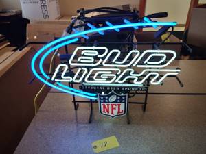 lot 17 image: Bud Light NFL Neon Sign, Works...