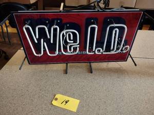 lot 19 image: Bud WE ID Neon Sign, Needs Repair...