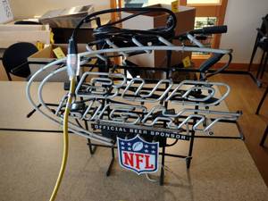 lot 30 image: Bud Light NFL Neon Sign, Needs Repa...