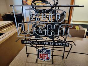 lot 34 image: Bud Light NFL Neon Sign, Needs Repa...