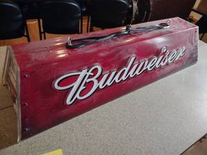 lot 55 image: Budweiser Pool Table Light, No Bulb...