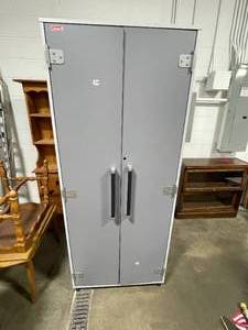 lot 2 image: Coleman Gray 2 Door 4 Shelf Storage Cabinet