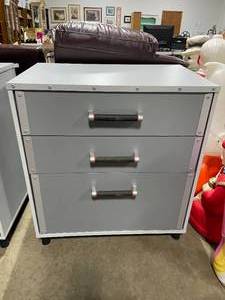 lot 4 image: Coleman Gray 3 Drawer Storage Unit