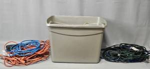 lot 8 image: Tote of Various Extension Cords