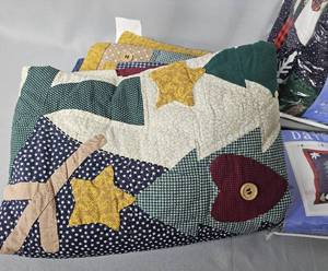 lot 156 image: Queen SZ Quilt Day by Day Northern Retreat w 3 Matching Shams in Orig Pkgs & QuiltThrow of Unknown Size