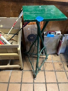 Rolling bin, fireplace tools, shelves