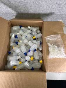 lot 37 image: Approx130 LDPE Plastic Bottles With Caps Nipples 50ml