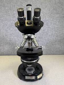 lot 52 image: VINTAGE, Used, Carl Zeiss Binocular Microscope CARL ZIESS 4356248 Germany, No Light