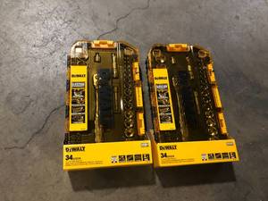 lot 12 image: Lot of 2 DEWALT 14 in. and 38 in. Drive Socket Set (34-Piece)     Customer Returns See Pictures