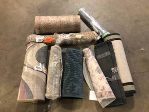 lot 23 image: Lot of Assorted Rugs Various Models and Sizes and Conditions Customer Returns See Pictures