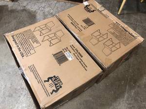 lot 44 image: Lot of Whiskey Brown Counter Stool, set of 2 By Walker Edison Furniture Co.  Customer Returns See Pictures