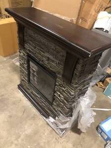 lot 47 image: Classic Frame Pioneer Stone Electric Fireplace customer return see pictures