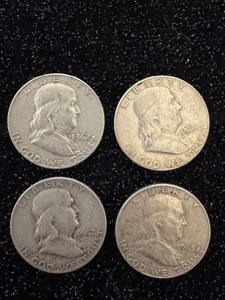 lot 79 image: Mixed Lot of 4 Franklin Silver Dollars