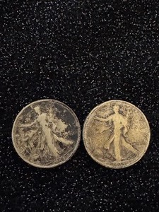 lot 105 image: Lot of 2 Walking Lady Liberty Half Dollars