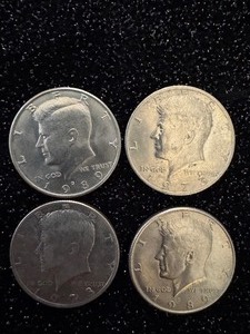 lot 118 image: Mixed Lot of 4 Kennedy Half Dollars