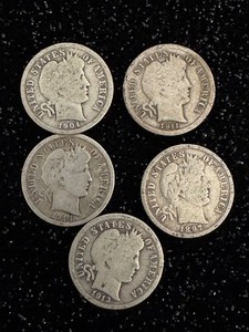 lot 135 image: Mixed Lot of Barber Dimes