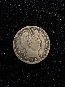 lot 150 image: 1908 Barber Quarter