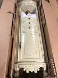 Home Decorators Collection Winslow 22 in. W x 14 in. D x 68 in. H White Freestanding Linen Cabinet Damaged Customer Returns See Pictures