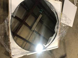 48 in. W x 48 in. H Round Metal Framed Black Vanity Mirror Dressing Mirror  Customer Returns See Pictures