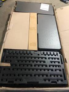 Suncast Commercial 40 in. W x 80.25 in. H x 20.25 in. D Plastic Freestanding Garage Cabinet in Slate Customer Returns See Pictures