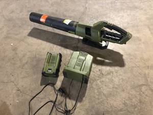 Green Machine 62V Brushless 16 in. Battery Chainsaw Auto-tensioning system, easy trigger start with 4 Ah Battery and Charger Customer Returns See Pictures