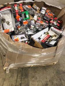 Gaylord of Assorted Door Handles and Locks  Various Models and Conditions Customer Returns See Pictures